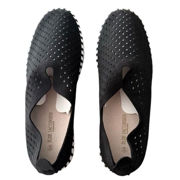 ILSE Jacobsen Hornbaek Tulip 139 Perforated Black Slip-On Shoes EU 39 US 8.5-9 - Picture 5 of 10